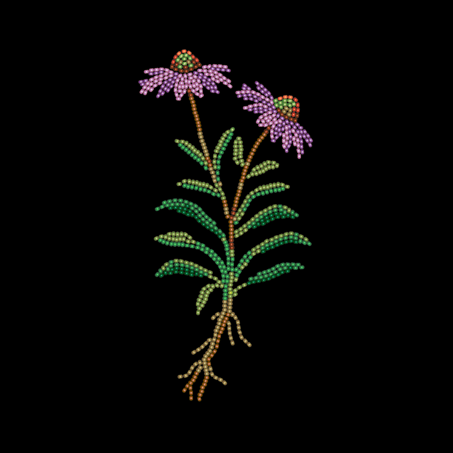 Beaded interpretation of Coneflower